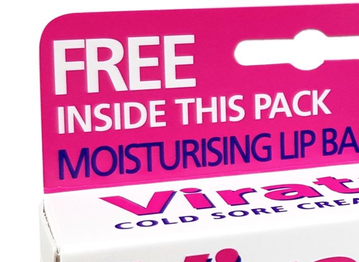 Viratac Cold Sore Cream 5g Tube. ( Includes Free Moisturing Lip Balm SPF 15 )